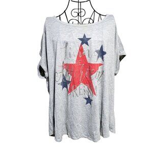 C Est. 1946 TShirt 22/24 Women's Plus Size Top Living the American Dream Stars